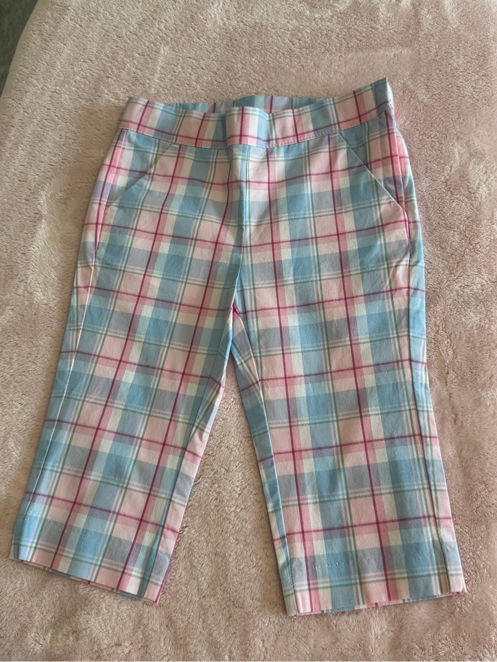 Janie and Jack Girls Plaid Capri Pants - 18-24M